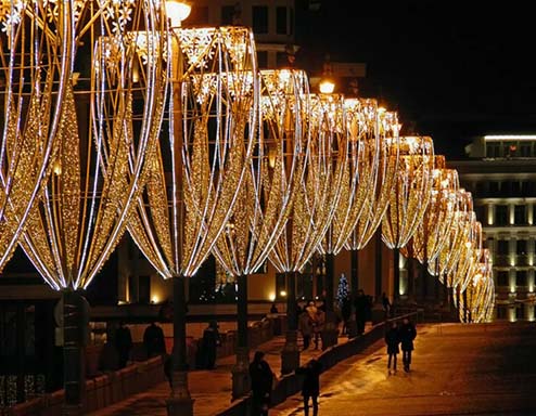 Новогодние консоли на столбы в Мурманске